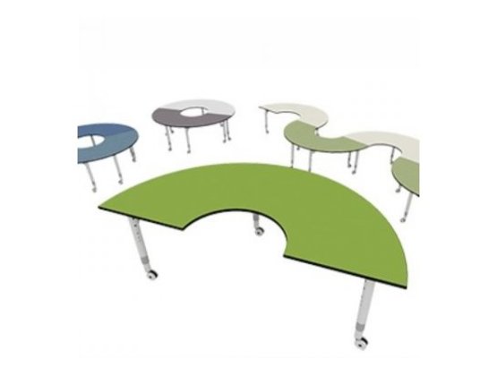 Podz Kidney Table Height Adjustable Parchment